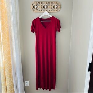 Husk Ary Short Sleeve Maxi Dress Red Sz XS